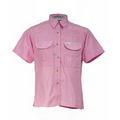 Ladies Gingham Fishing Shirt Short Sleeves